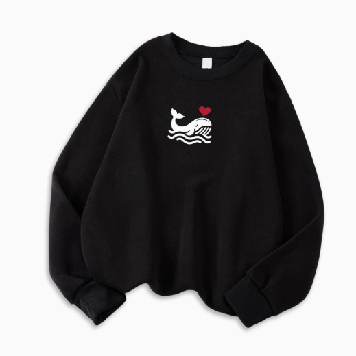 Womens Casual Sweatshirt With Print Cozy Hoodie For Fall Soft Wool Blend