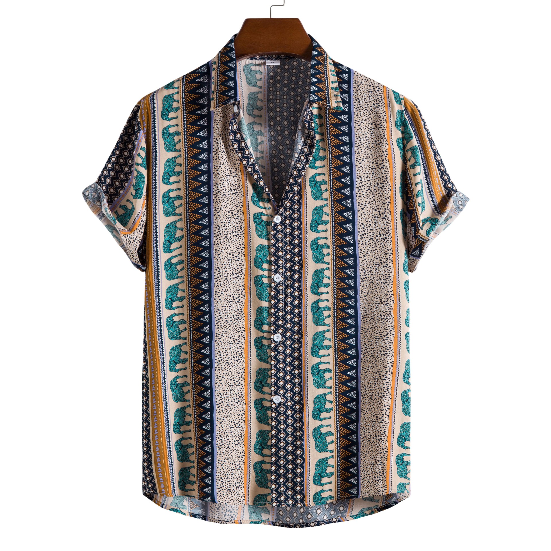 Men's Fashion Printed Short-sleeved Shirt