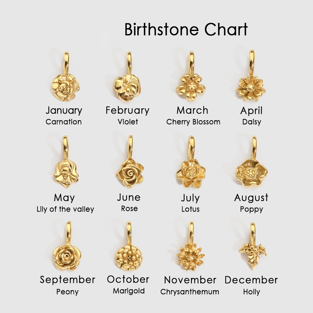 DIY 3D Stainless Steel Vacuum-Plated Flower Pendant For December Birthdays