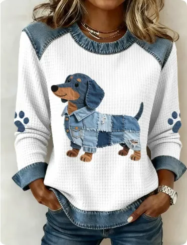 Womens Denim Football Jersey With A Crew Neck Featuring A 3D Digital Print - Nwy1412512032-Xxl