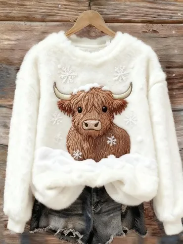 Sweet Crew neck Top With A Snowman Design Jlnwy13Cqfsq486 Xl - Shop at LoveMi