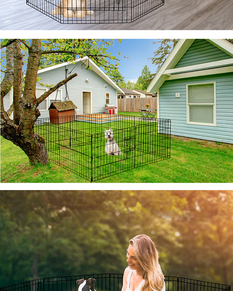 Foldable Pet Fence Partition Gate Dog Cage Enclosure
