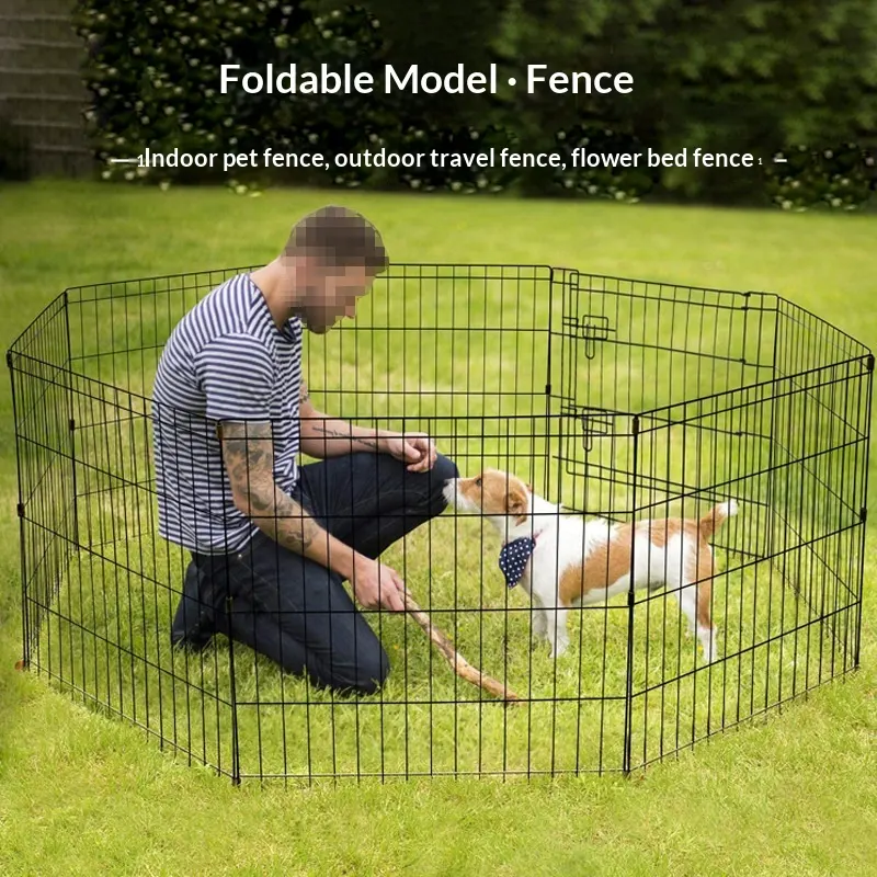 Foldable Pet Fence Partition Gate Dog Cage Enclosure