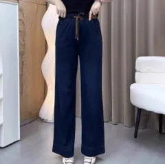 Loose Slimming Washed Denim Jeans For Women - Blue - View 1