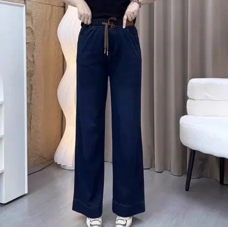 Loose Slimming Washed Denim Jeans For Women Blue - Shop at LoveMi