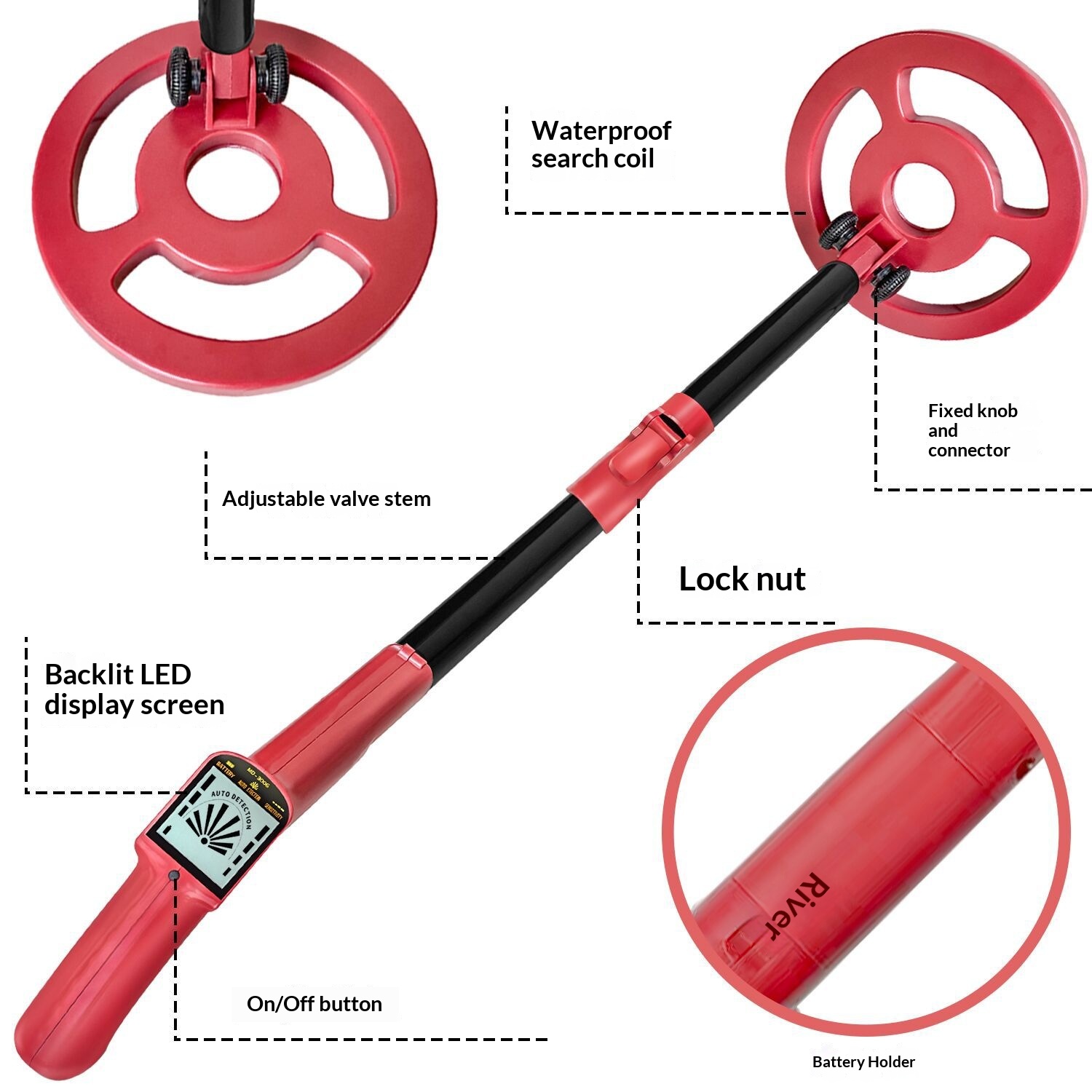 Adjustable-Height Metal Detector For Children