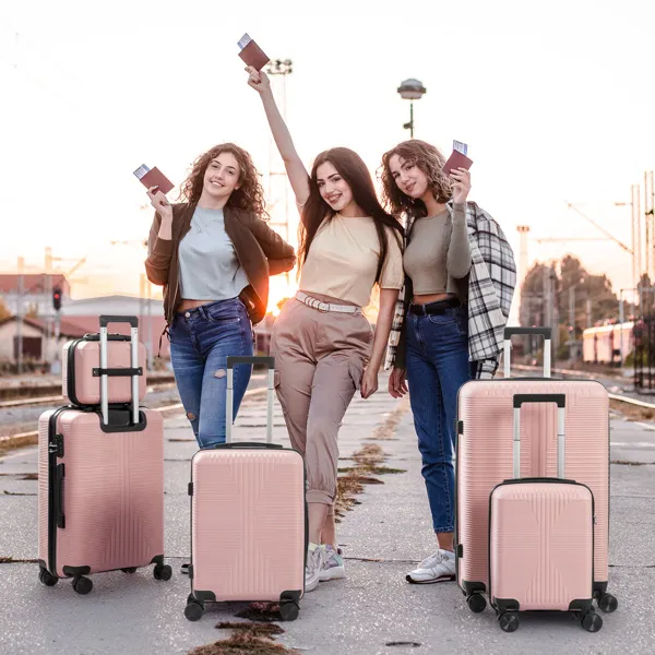 Non-TSA Customs Lock 5-in-1 PP Trolley Case, 12in, 16in, 20in, 24in, 28in PP Rose Color image 20