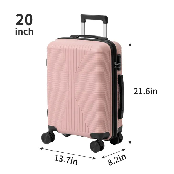 Non-TSA Customs Lock 5-in-1 PP Trolley Case, 12in, 16in, 20in, 24in, 28in PP Rose Color image 21