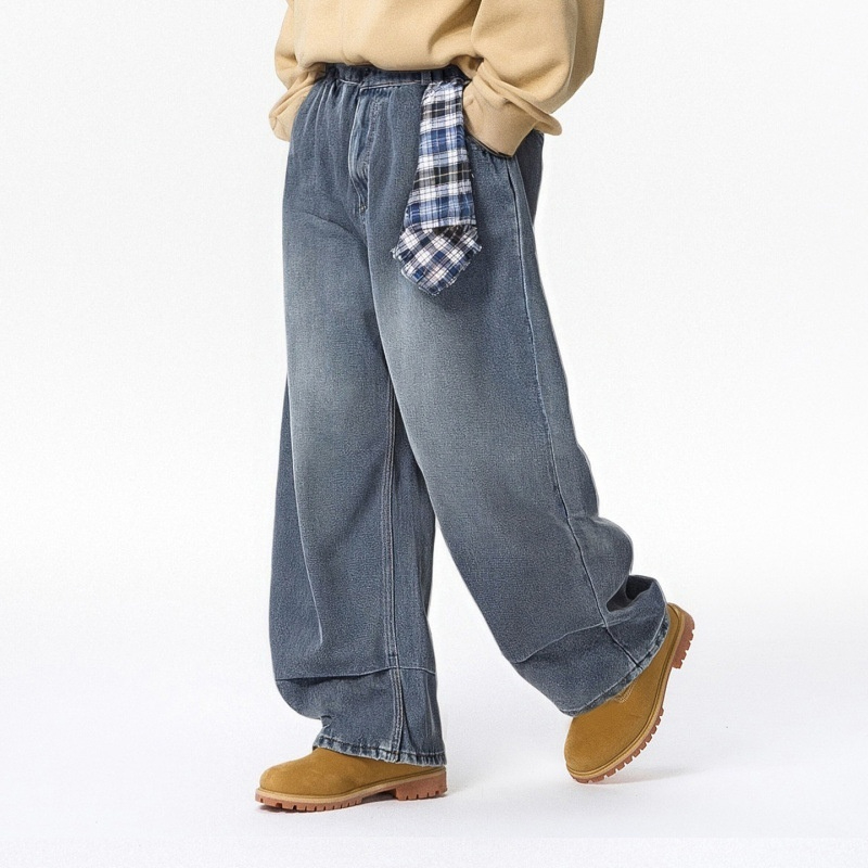 American-style Streetwear Washed Distressed Loose-fitting Versatile Casual Pants