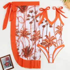 Elegant, Modest Bikini Skirt That Covers The Tummy And Creates A Slimming Silhouette - Orange - View 1