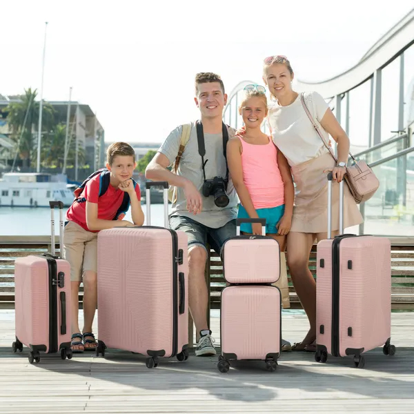 Non-TSA Customs Lock 5-in-1 PP Trolley Case, 12in, 16in, 20in, 24in, 28in PP Rose Color image 22