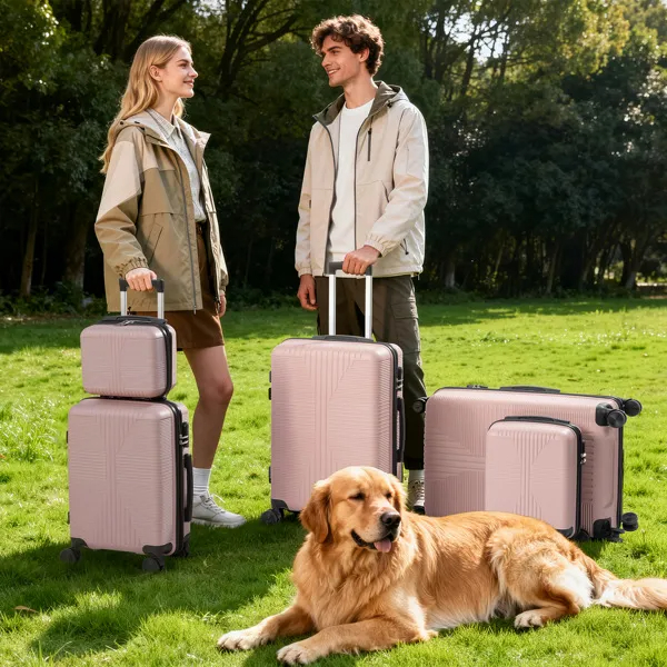 Non-TSA Customs Lock 5-in-1 PP Trolley Case, 12in, 16in, 20in, 24in, 28in PP Rose Color image 9