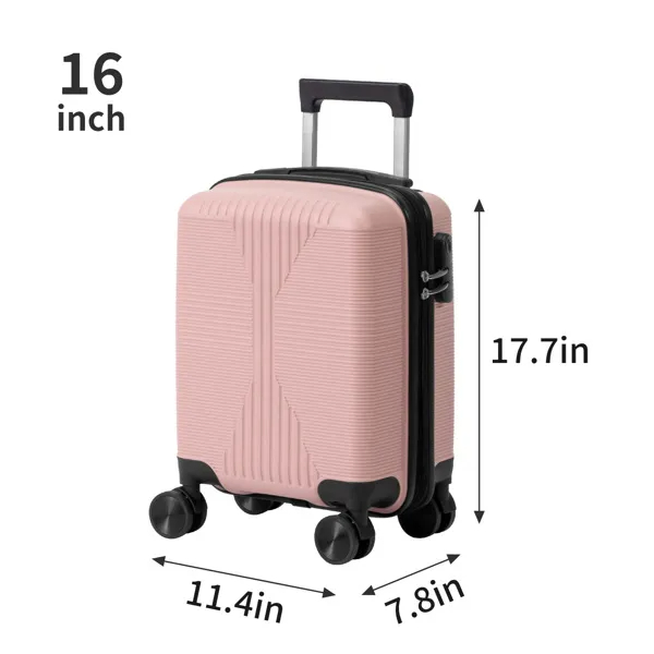 Non-TSA Customs Lock 5-in-1 PP Trolley Case, 12in, 16in, 20in, 24in, 28in PP Rose Color image 19