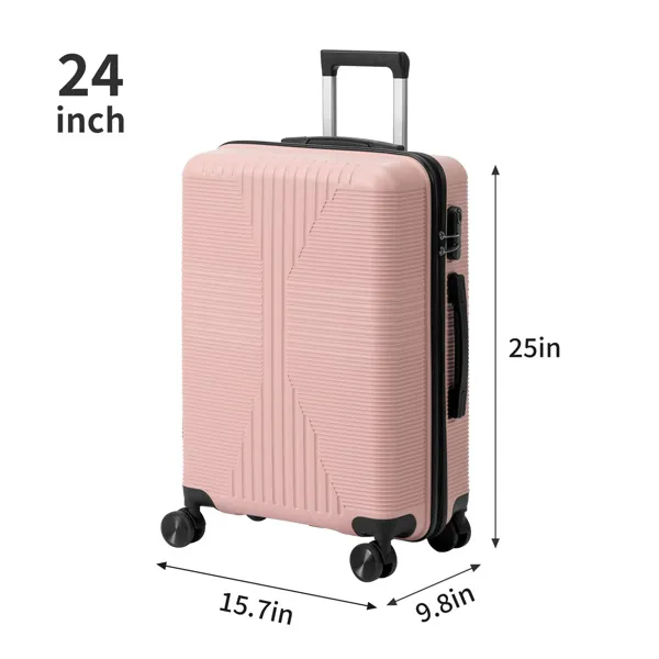 Non-TSA Customs Lock 5-in-1 PP Trolley Case, 12in, 16in, 20in, 24in, 28in PP Rose Color image 11