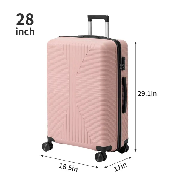 Non-TSA Customs Lock 5-in-1 PP Trolley Case, 12in, 16in, 20in, 24in, 28in PP Rose Color image 12
