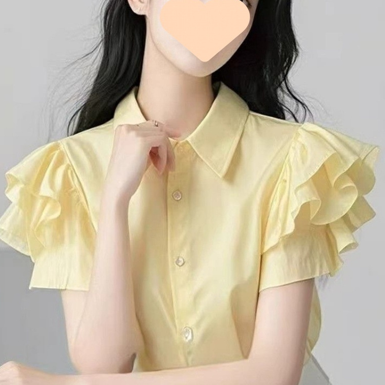 Lotus-Leaf Sleeve Shirt For Women Niche Summer Design