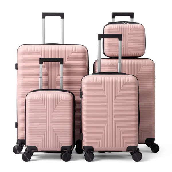 Non-TSA Customs Lock 5-in-1 PP Trolley Case, 12in, 16in, 20in, 24in, 28in PP Rose Color image 23
