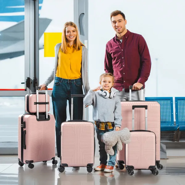 Non-TSA Customs Lock 5-in-1 PP Trolley Case, 12in, 16in, 20in, 24in, 28in PP Rose Color image 10