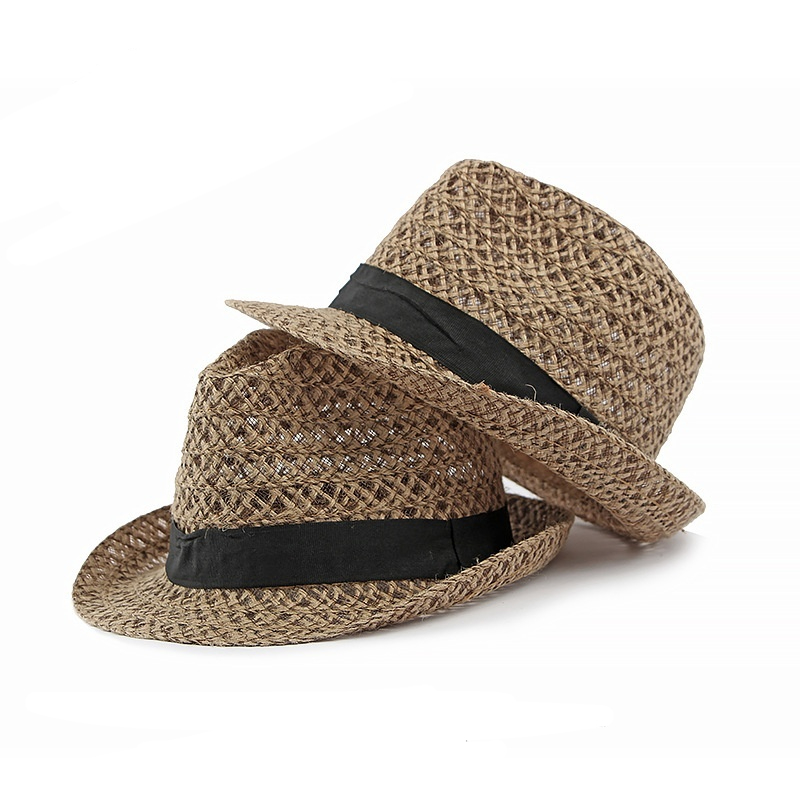 Mens Sun-Protective Hat British Jazz Hat Vintage Top Hat