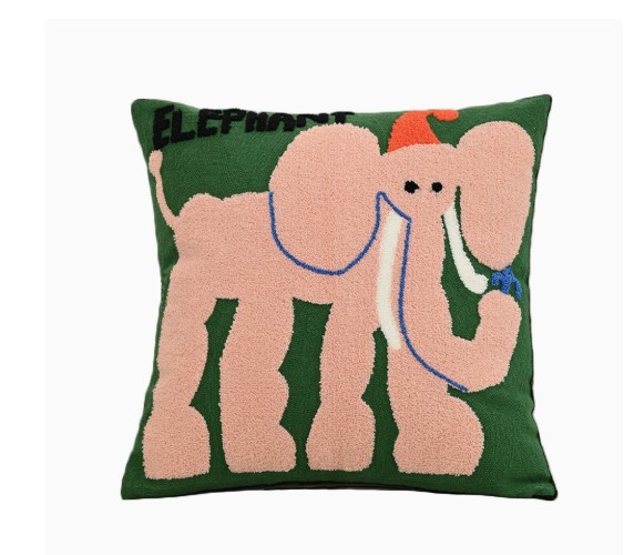 Nordic Instagram-Style Animal Embroidery Living Room Sofa Throw Pillow Cushion