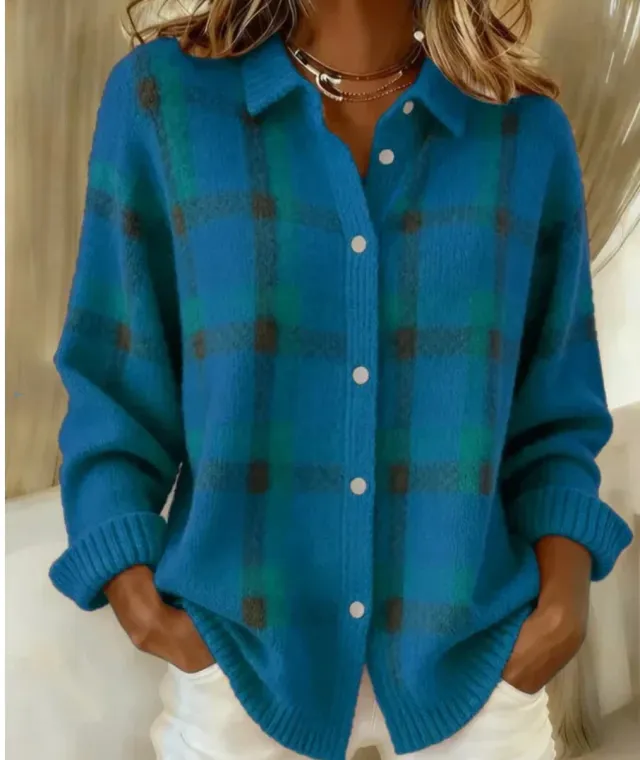 Women's Blouse With A Turn down Collar And Cardigan style Top Cs3S78 Xl - Shop at LoveMi