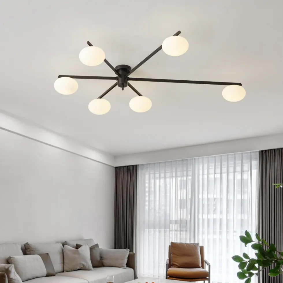 All-Copper Living Room Chandelier Creative Bedroom Lighting