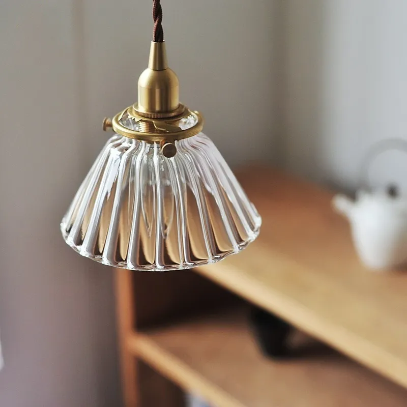 Japanese-style Glass Chandelier Nordic Modern Minimalist Single-head