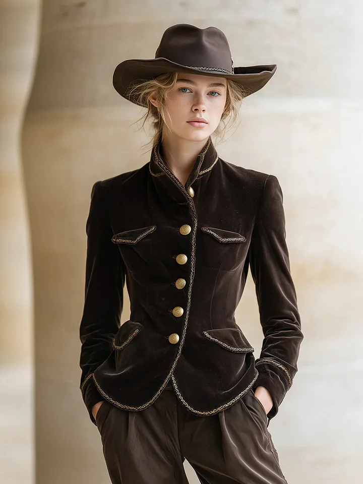 Women's Elegant Velvet Blazer