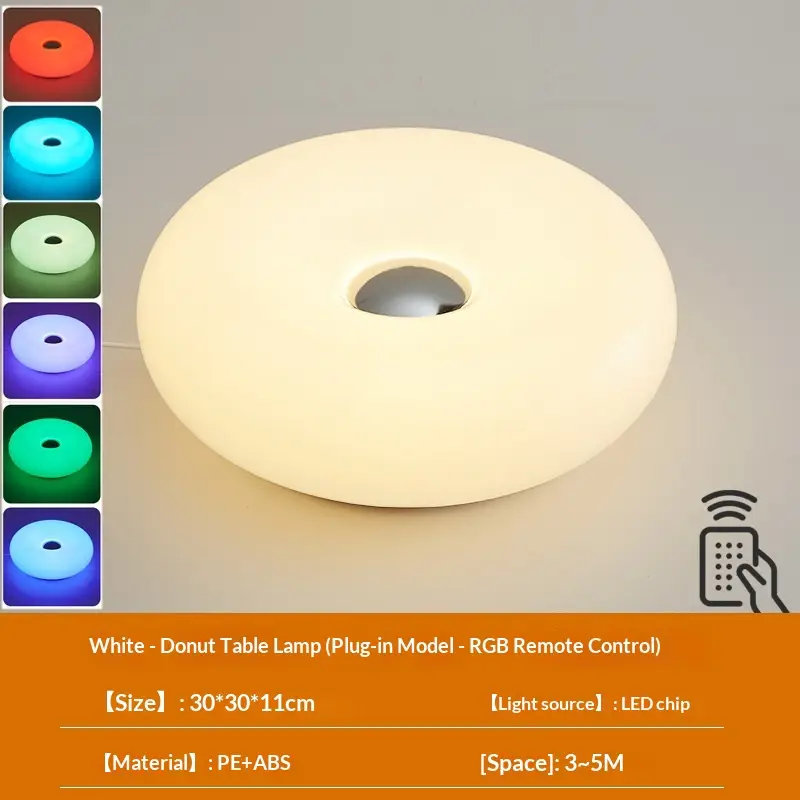 Donut Table Lamp With Touch Dimming And RGB Mood Lighting