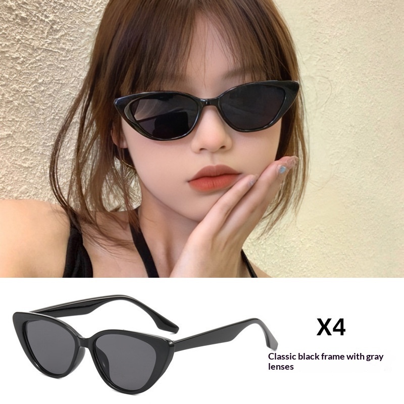 Womens Sophisticated Face-flattering UV-protective Large-frame Retro Sunglasses