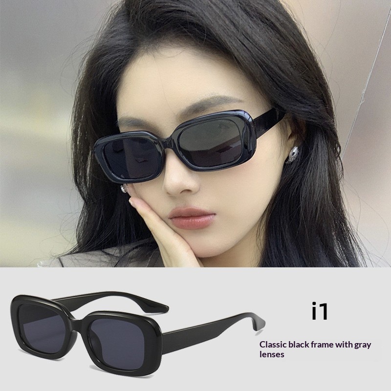 Womens Sophisticated Face-flattering UV-protective Large-frame Retro Sunglasses