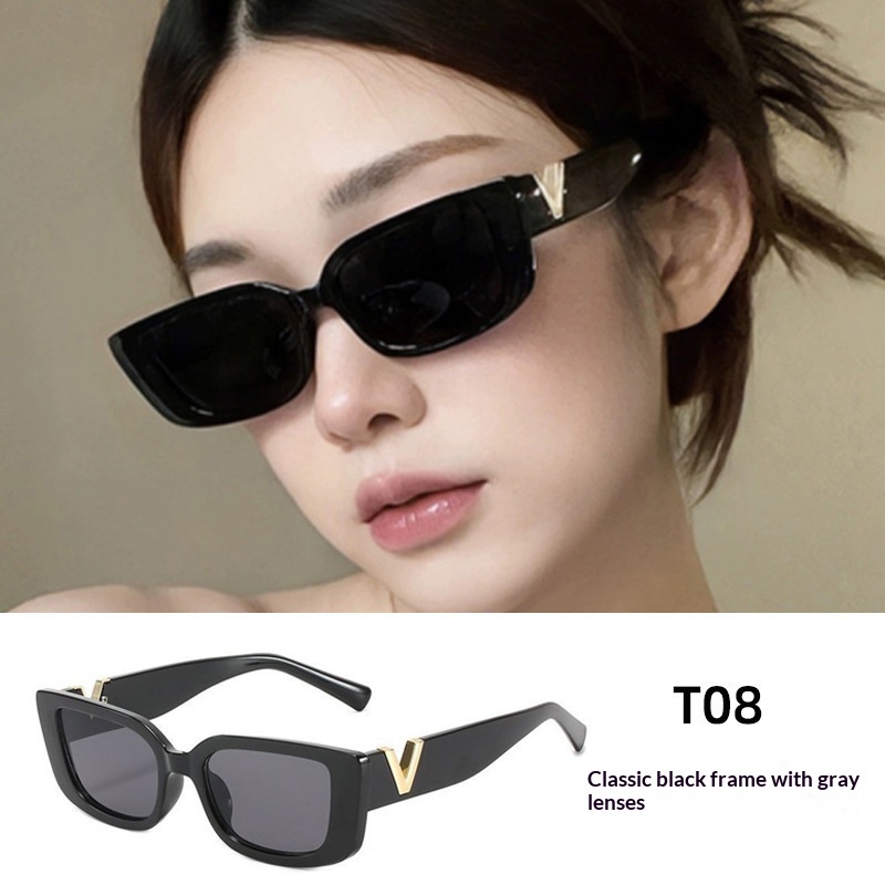 Womens Sophisticated Face-flattering UV-protective Large-frame Retro Sunglasses