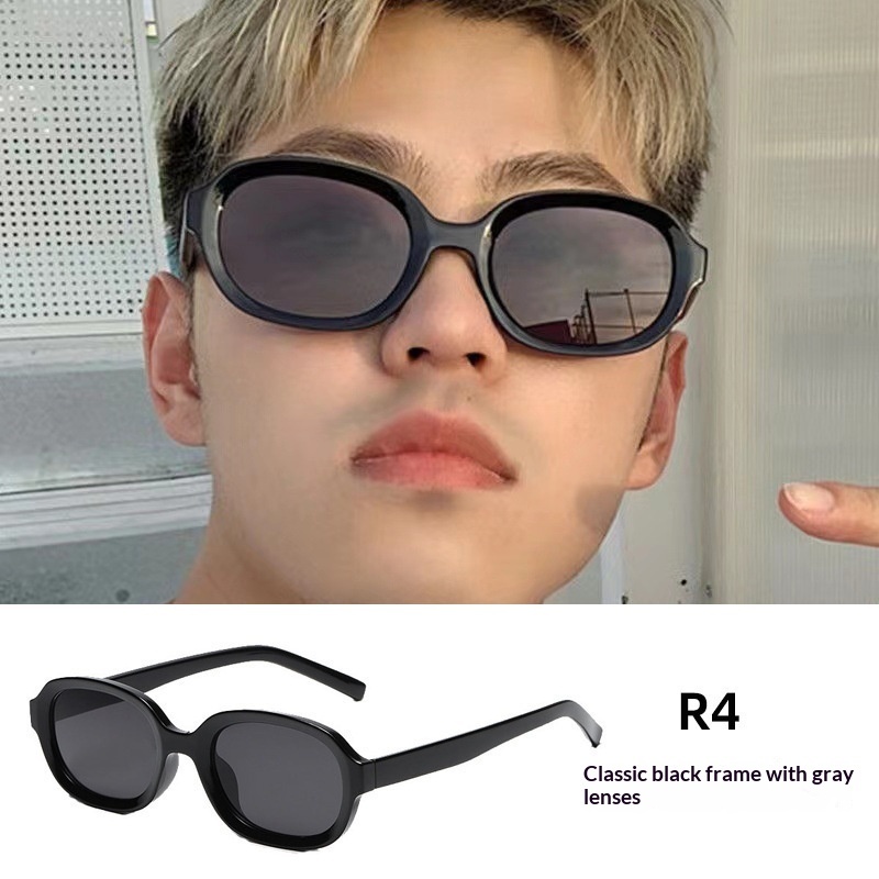 Womens Sophisticated Face-flattering UV-protective Large-frame Retro Sunglasses
