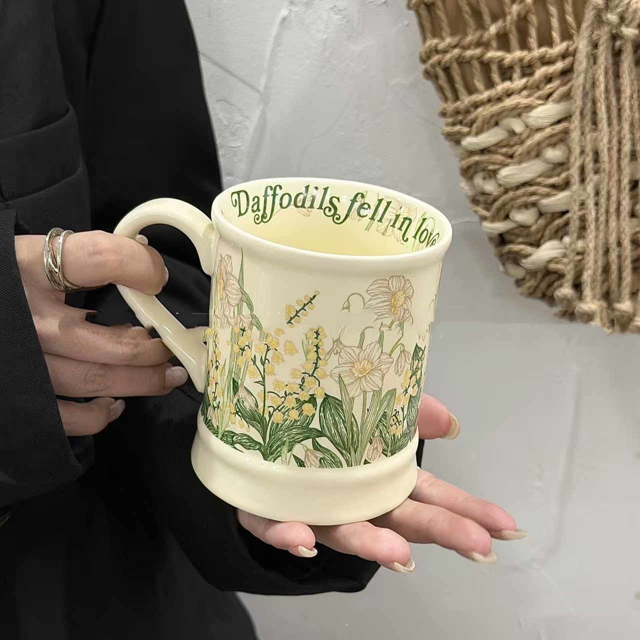 Retro French Niche Lily-of-the-valley English-style Ceramic Cup