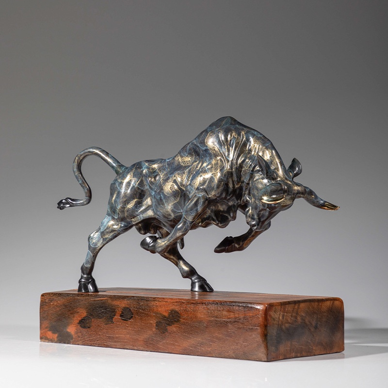 Bronze Ox Crafts Ornament Brass Cow Sculpture Copper Artwork Decoration