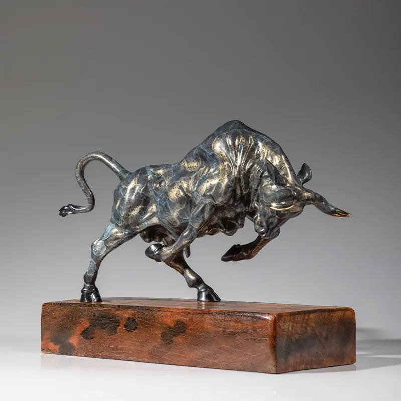 Bronze Ox Crafts Ornament Brass Cow Sculpture