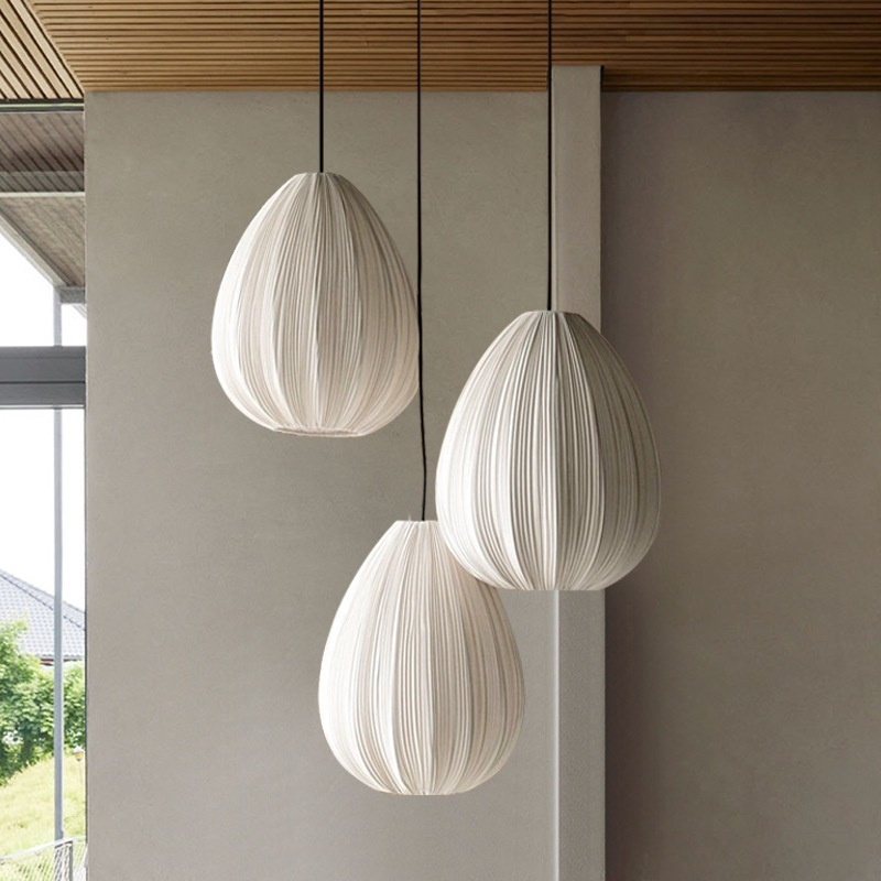 Japanese Wabi-Sabi-Style Restaurant Chandelier With Simple Fabric Design