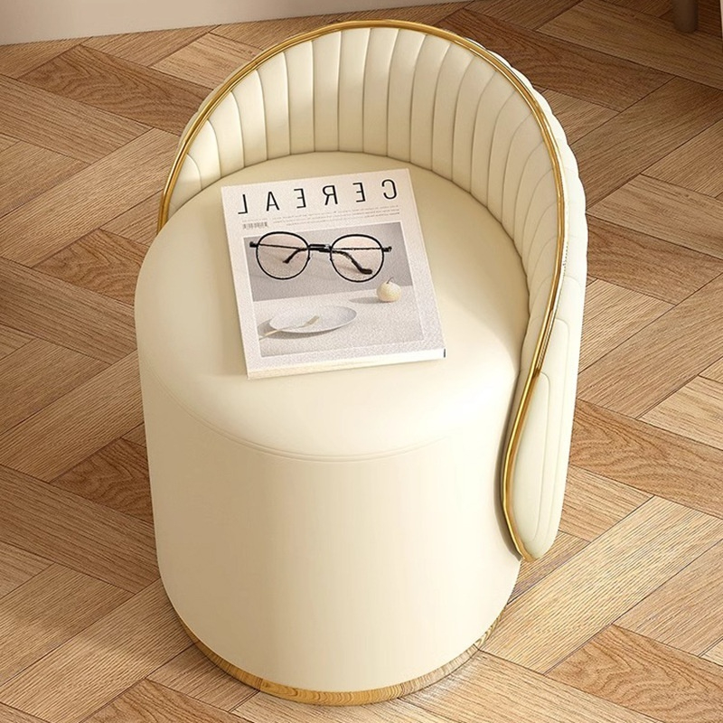 Bedroom Round Stool With Backrest Makeup Stool