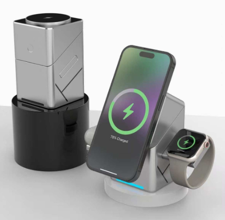 Geometric Rotating Cube 3-in-1 Powerful Magnetic Wireless Charger