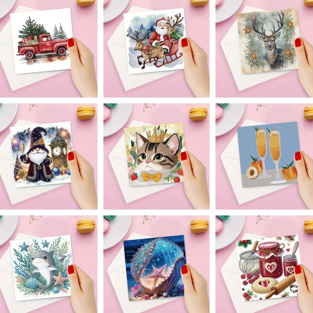 DIY Diamond Painting Gift Card With Rhinestone-sticking Paper Material