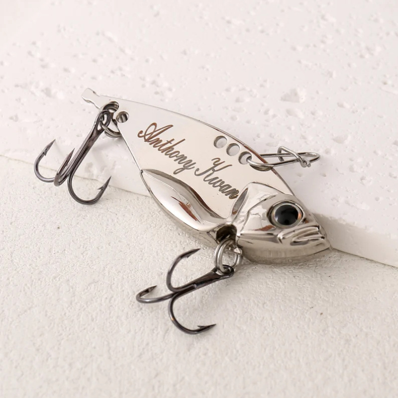 Personalized Engraved Fishhook Fishing Lure Pendant