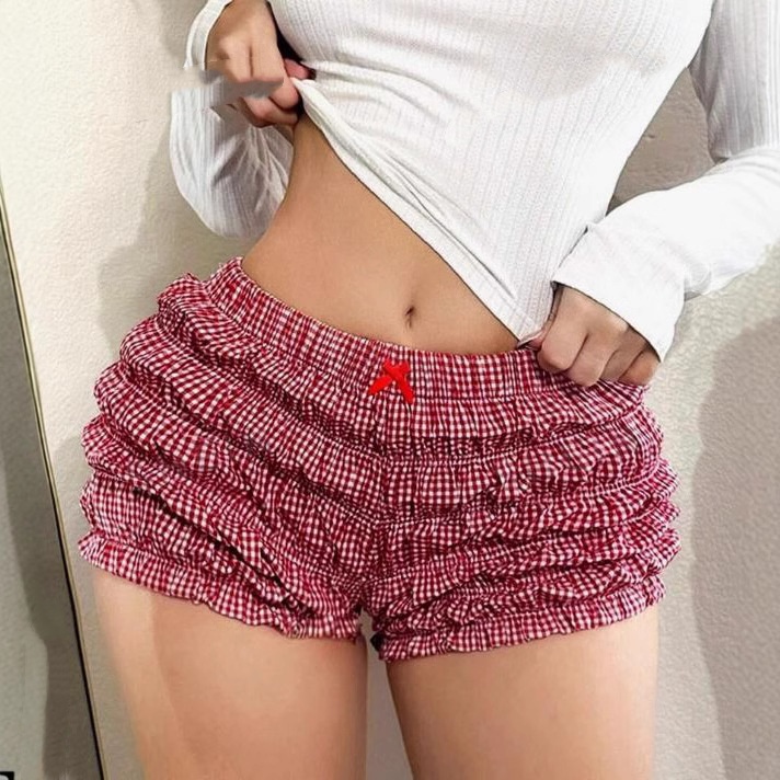 Fresh And Crisp Women's Sweet Checkered Short Pants