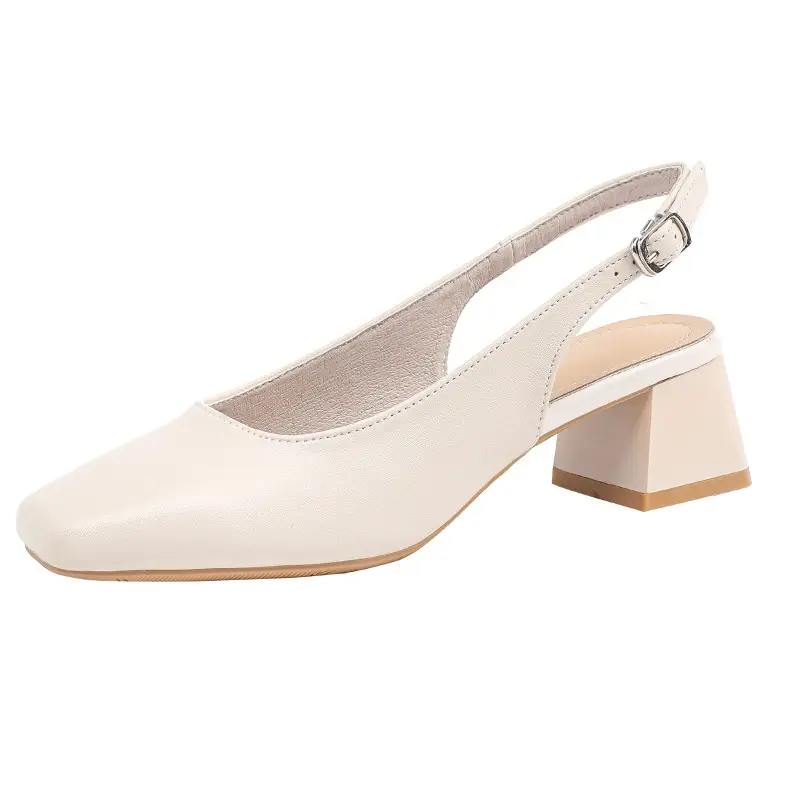 French-style Closed-toe Sandals For Women Mid- To Chunky Heel Summer Style