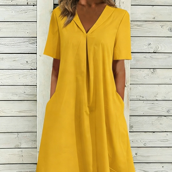 Stylish And Minimalist Design Womens Short Sleeve Dress
