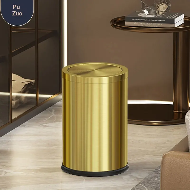 Large-capacity Metal Trash Can with Lid for Home Living