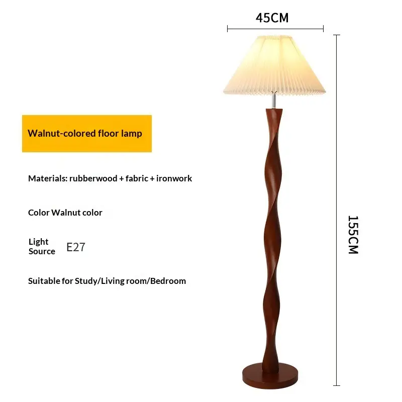 Light Luxury Solid Wood Bedside Lamp In Walnut Color For Bedroom And Study Room