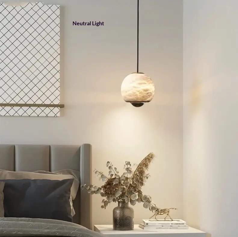 Modern Minimalist And Slightly Luxurious Small Adjustable Pendant Light For The Bedroom Headboard
