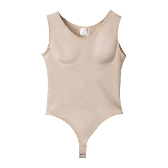 Plus Size Seamless One piece Corset Female T shaped Abdominal Pants Skin Color 3Xl - Shop at LoveMi