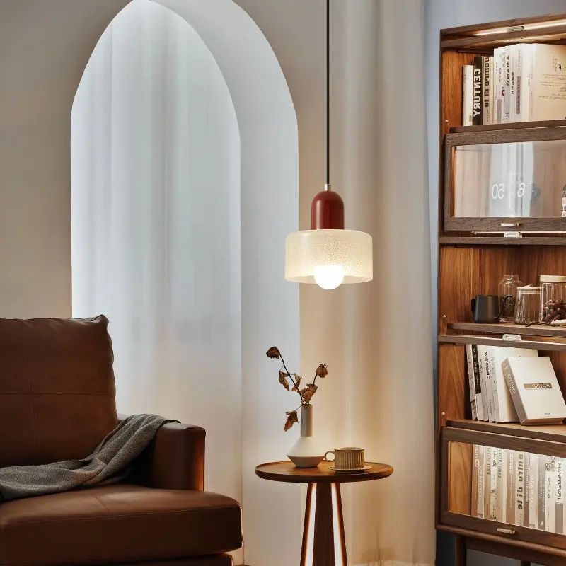 Mid-Century Creative Crystal Sandblasted Glass Pendant Light