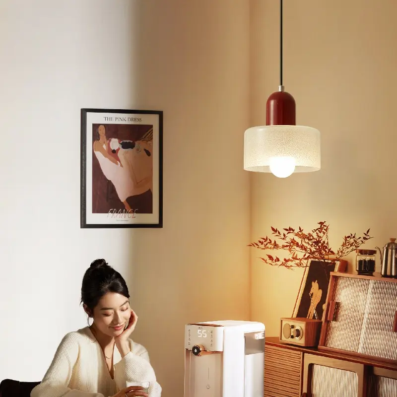 Mid-Century Creative Crystal Sandblasted Glass Pendant Light